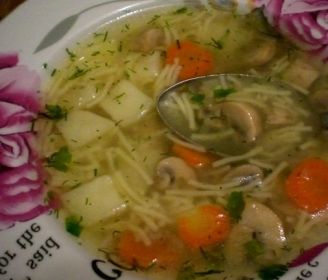 Грибной суп из шампиньонов с вермишелью рецепт с фото пошагово