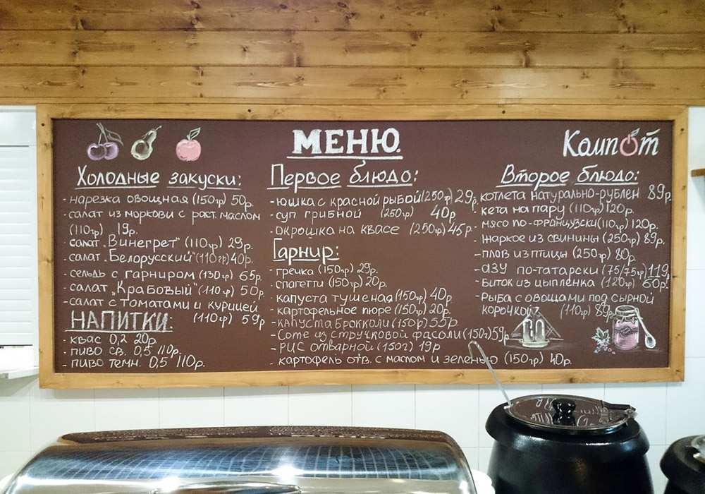 Кафе калуги с меню