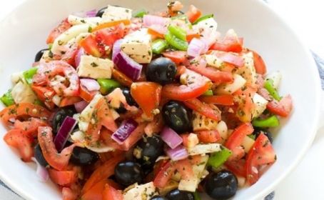 Греческий салат вегетарианский рецепт с фото пошагово 