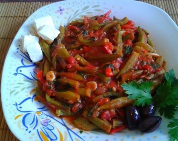 Бамия с овощами в томатном соусе рецепт с фото пошагово 