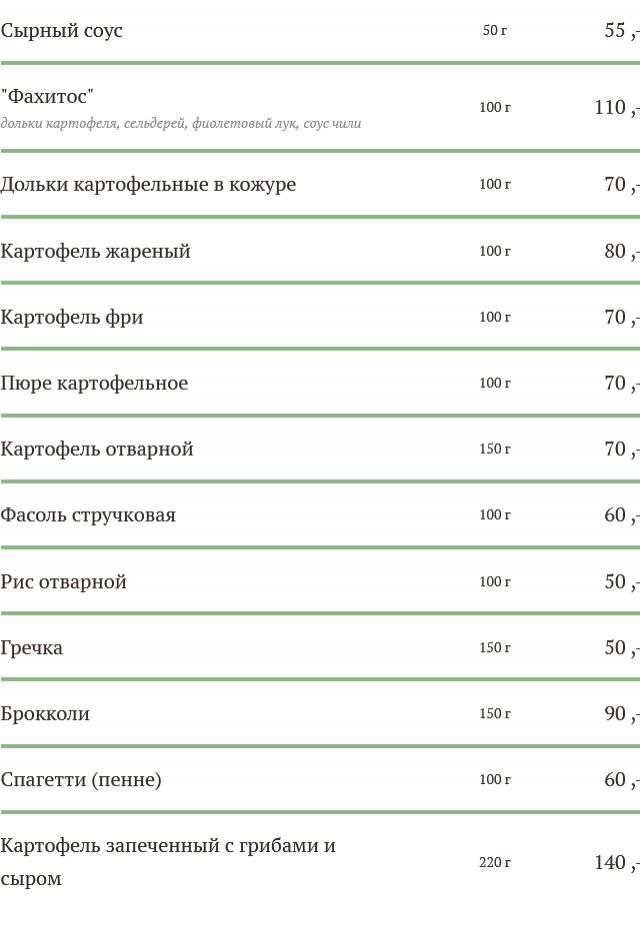 меню Кафе Дебют Тамбов