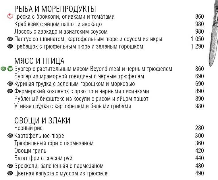 меню Mushrooms ресторан Москва