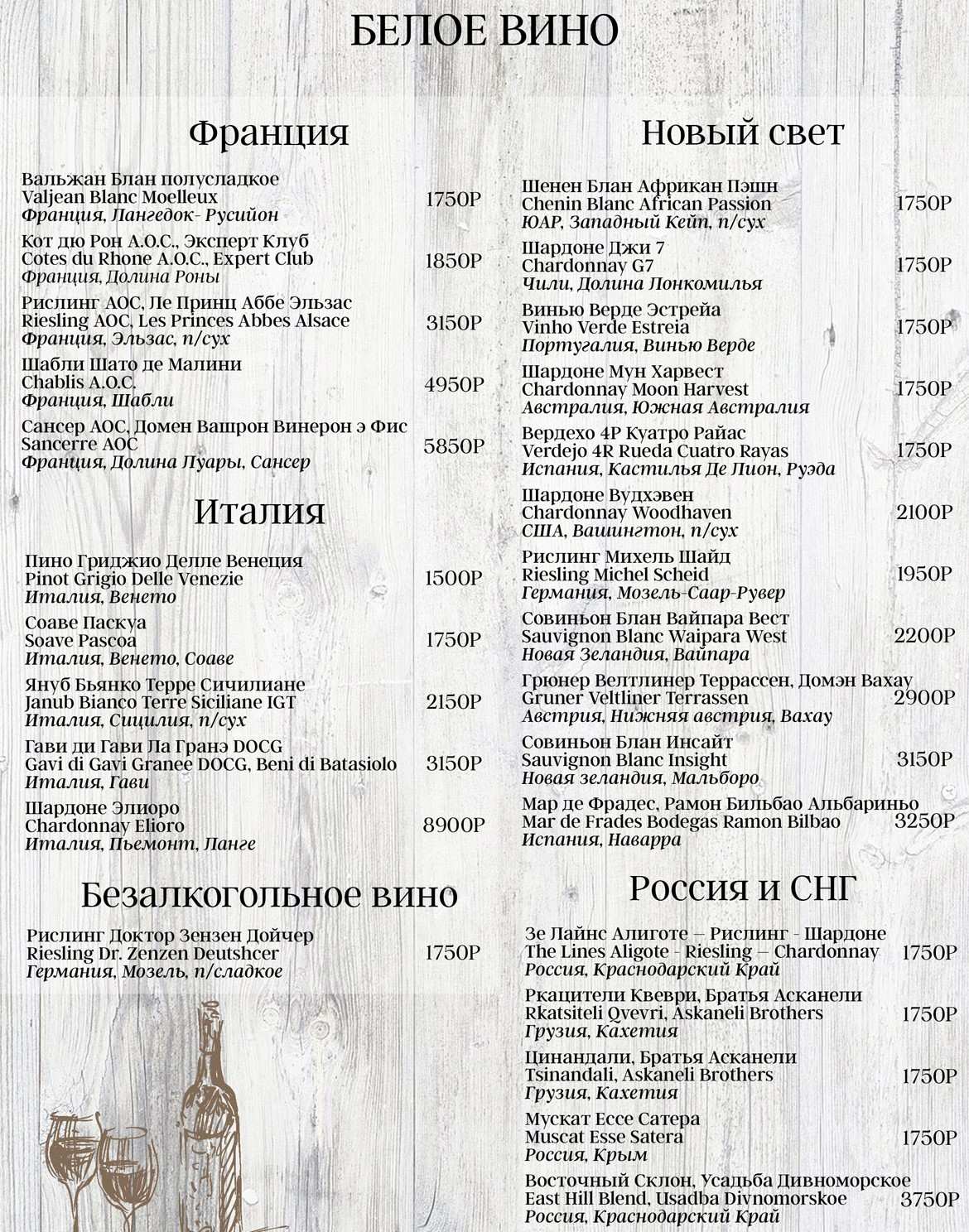 меню Ресторан Променад Сочи