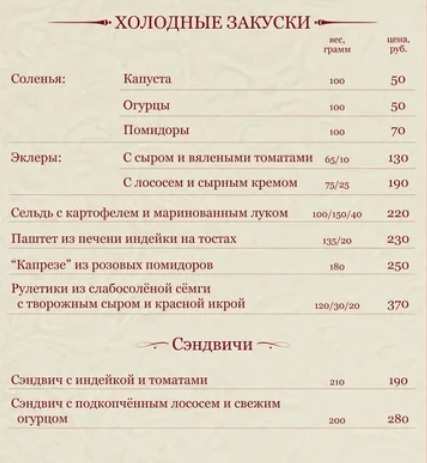 меню Кафе Винсент Краснодар меню Кафе Винсент Краснодар