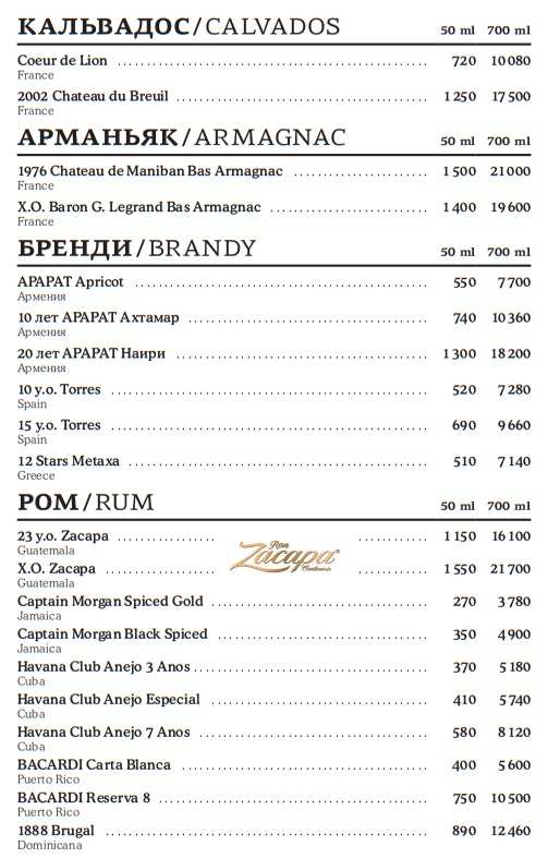 меню Ресторан Рибай Санкт-Петербург