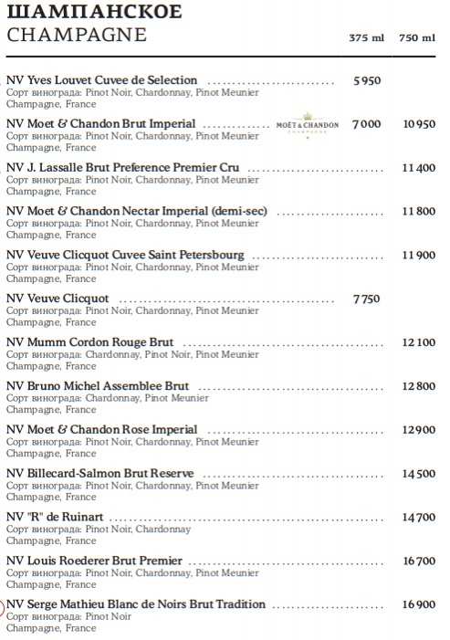 меню Ресторан Рибай Санкт-Петербург