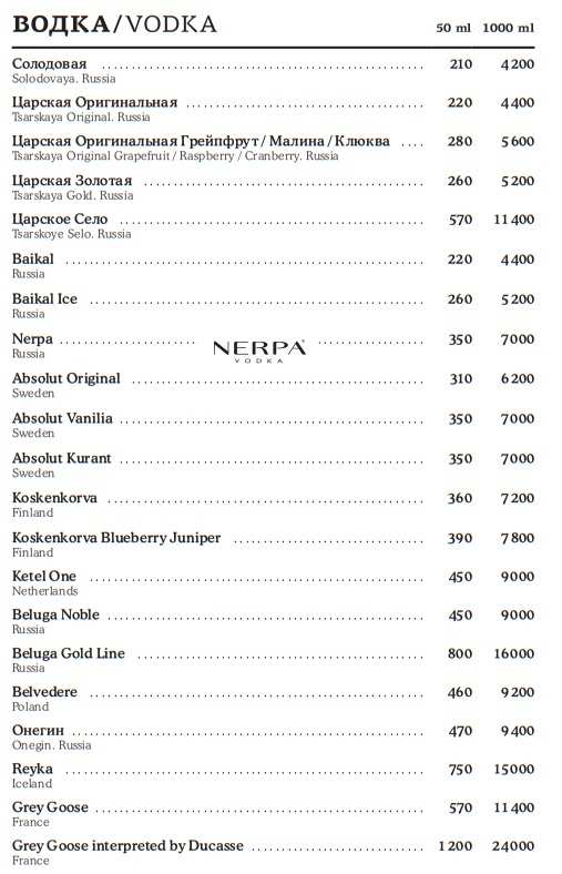 меню Ресторан Рибай Санкт-Петербург