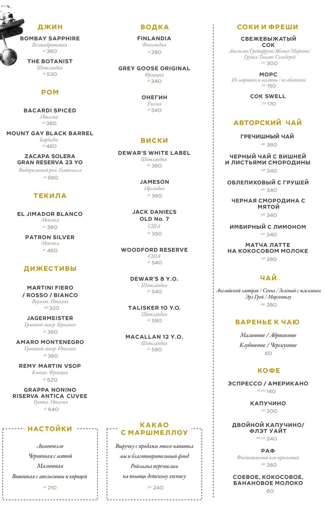 меню Ресторан Гастроли Екатеринбург