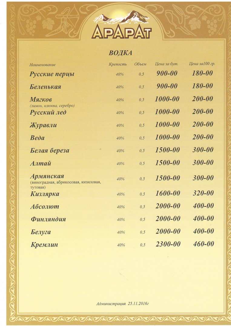 меню Ресторан Арарат Абакан меню Ресторан Арарат Абакан
