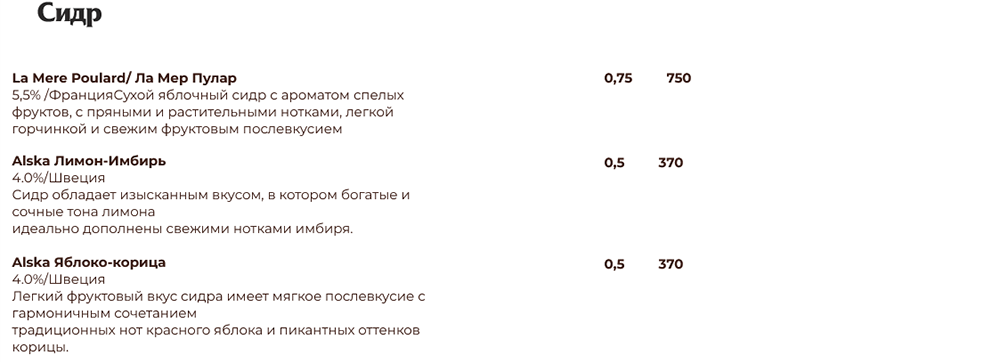 меню Бирхофф Брянск