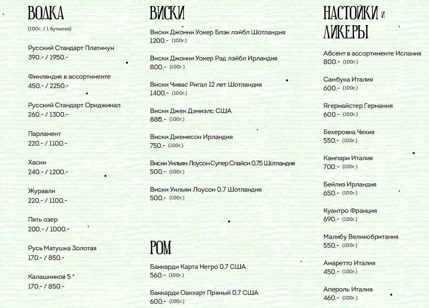 меню Кафе Зефир Ижевск