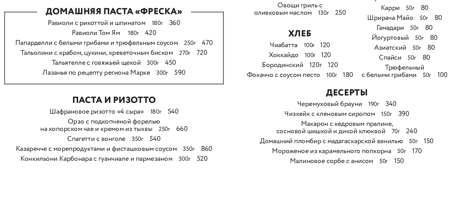 Десерты в томске томск меню