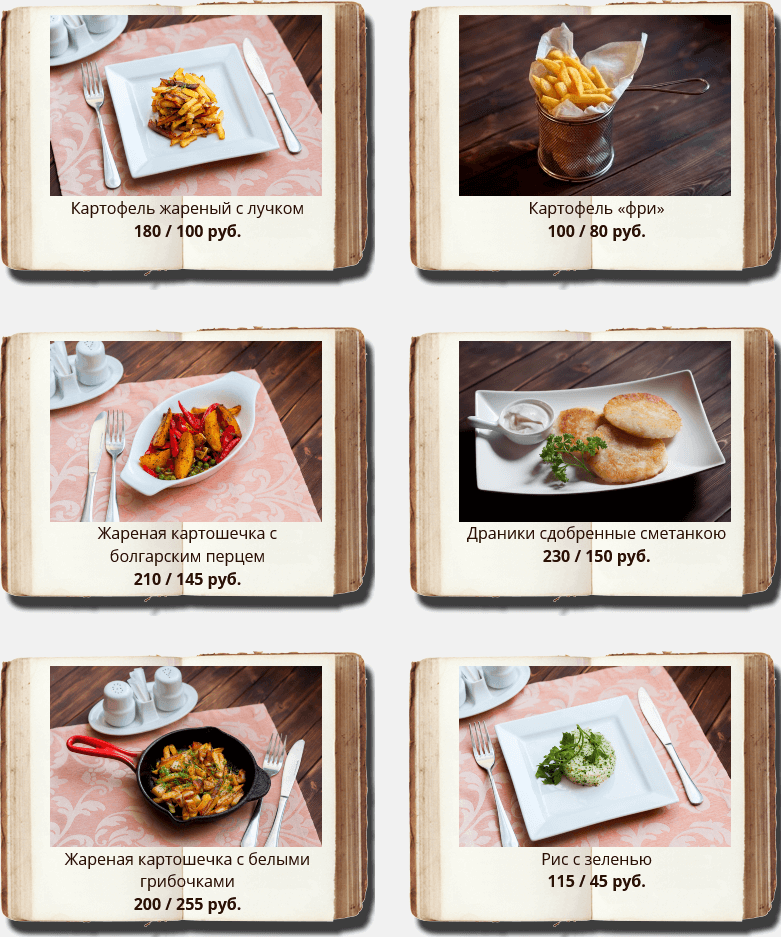 меню Кафе Библиотека Томск