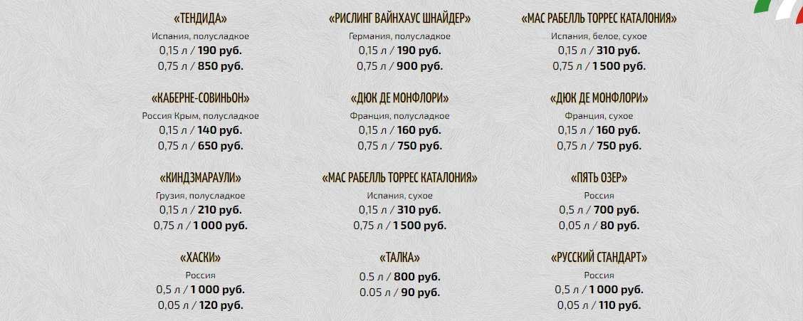 меню Кафе Сопрано Белгород меню Кафе Сопрано Белгород