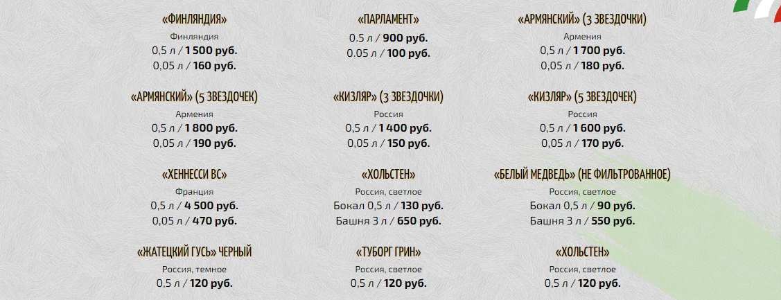 меню Кафе Сопрано Белгород меню Кафе Сопрано Белгород