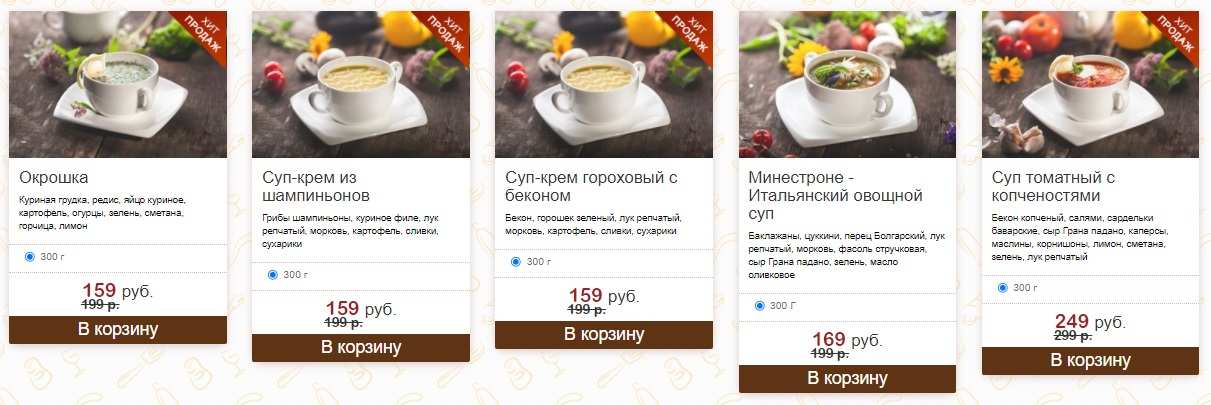 меню Кафе Флоренция Белгород