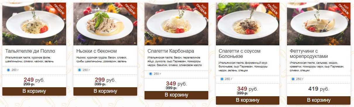 меню Кафе Флоренция Белгород