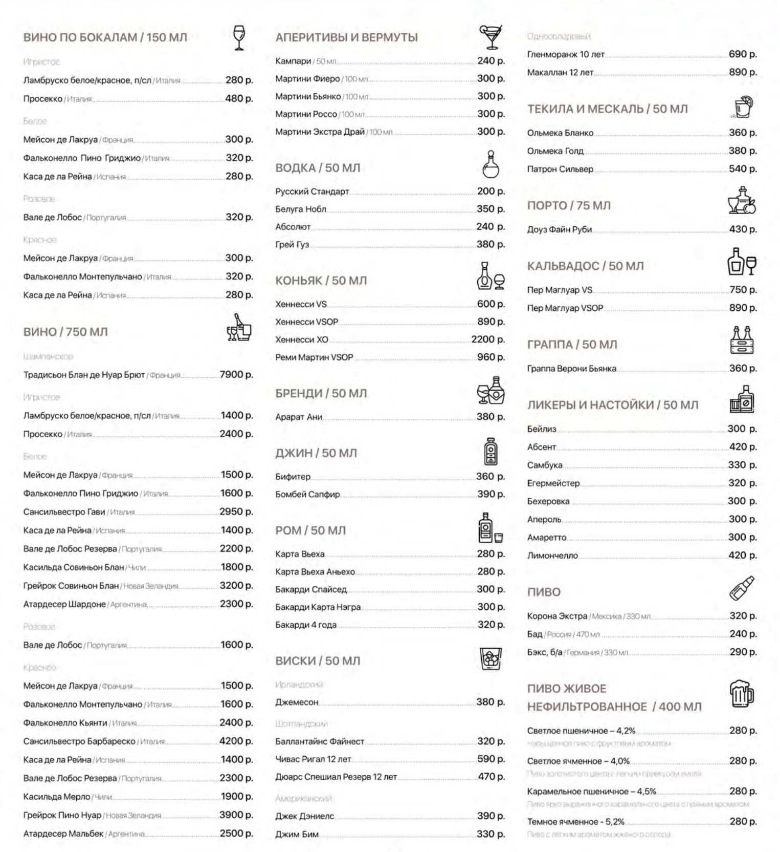 меню Кафе Seven Сургут