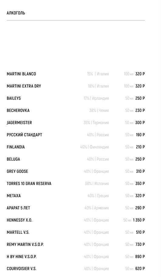 меню Ресторан На высоте Сургут меню Ресторан На высоте Сургут