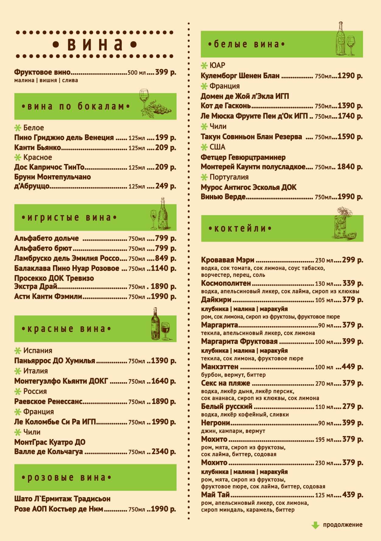 меню Кафе Сметана Ростов-на-Дону