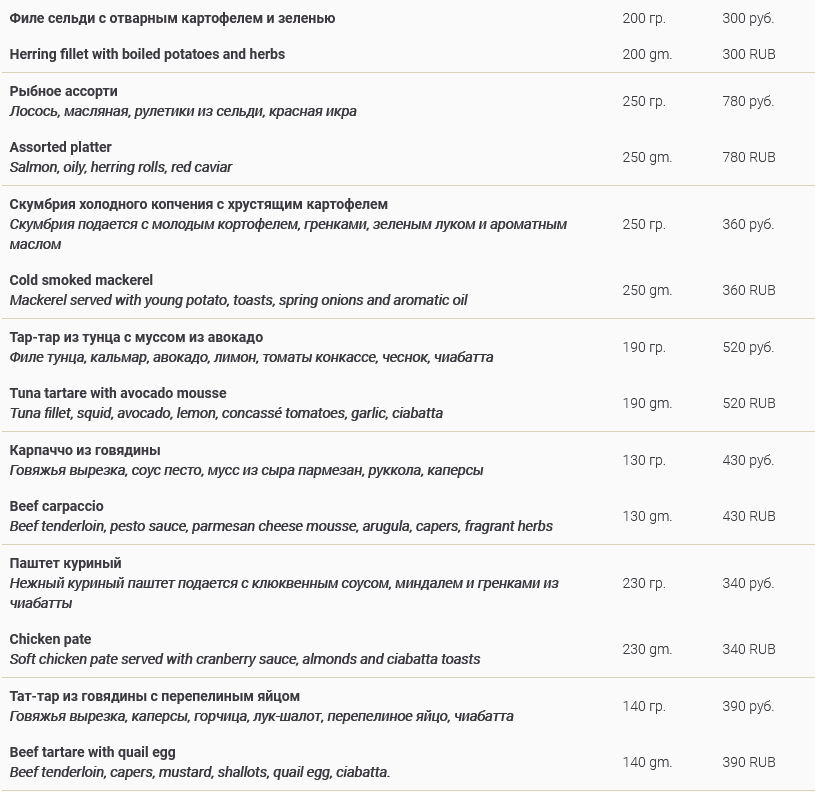 меню Манжо Ростов-на-Дону