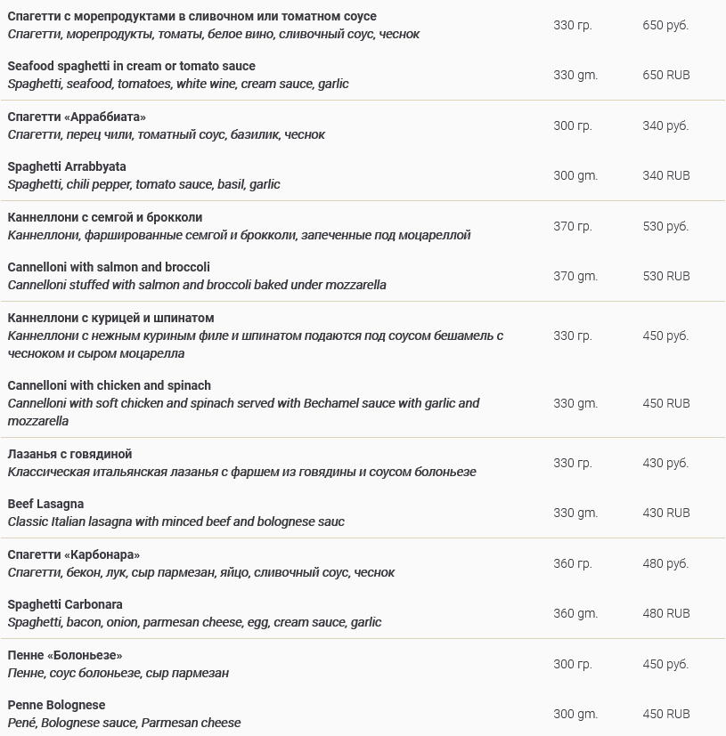 меню Манжо Ростов-на-Дону
