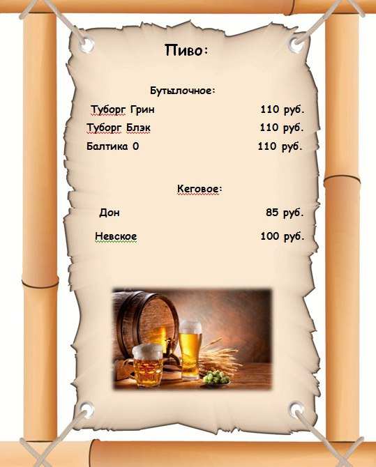 меню Кафе Панда Благовещенск