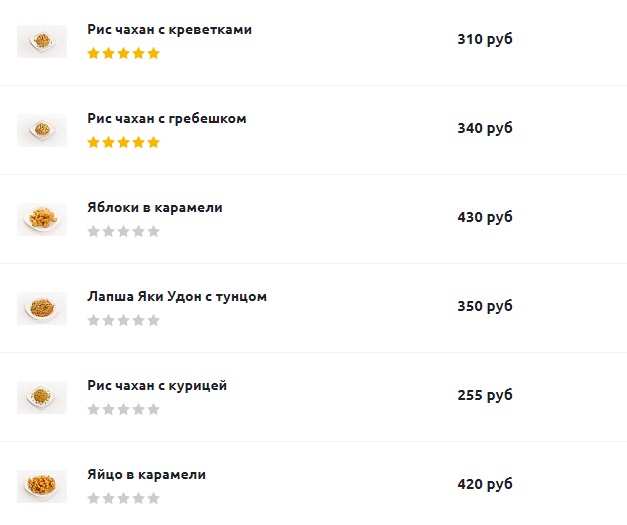 меню Кафе Президент Благовещенск