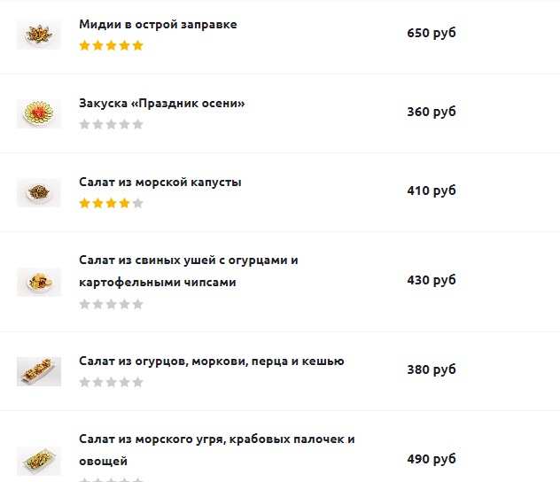 меню Кафе Президент Благовещенск