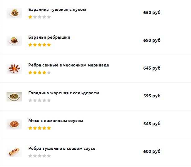 меню Кафе Президент Благовещенск