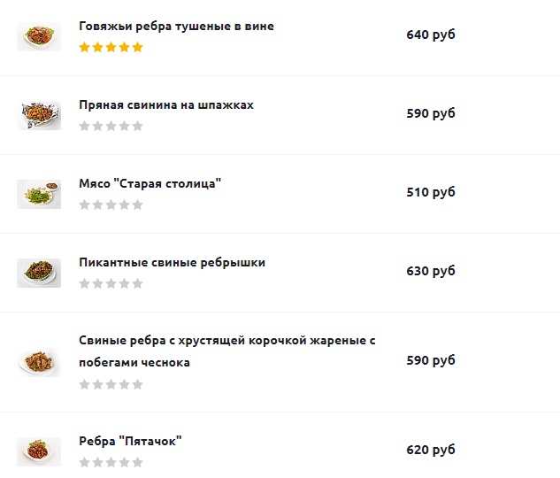 меню Кафе Президент Благовещенск