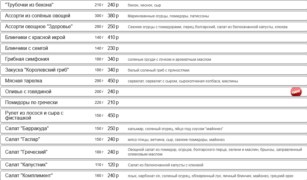 меню Ресторан Три толстяка Новокузнецк меню Ресторан Три толстяка Новокузнецк