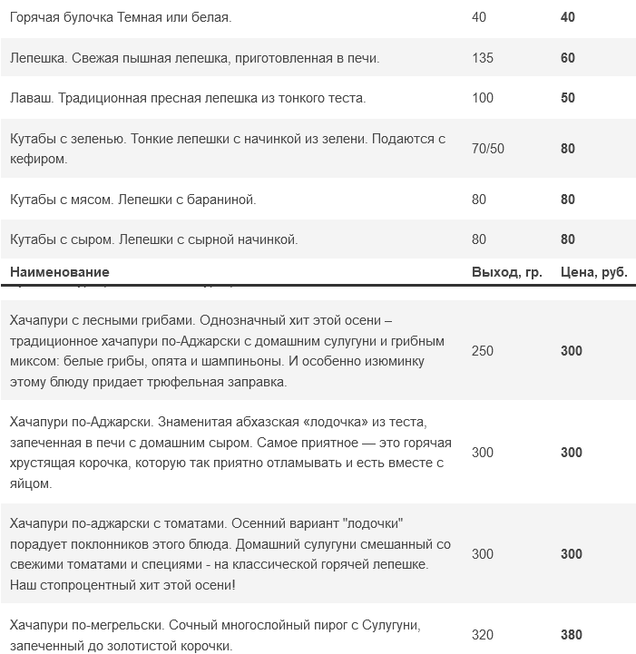 меню Ресторан Шафран Волгоград