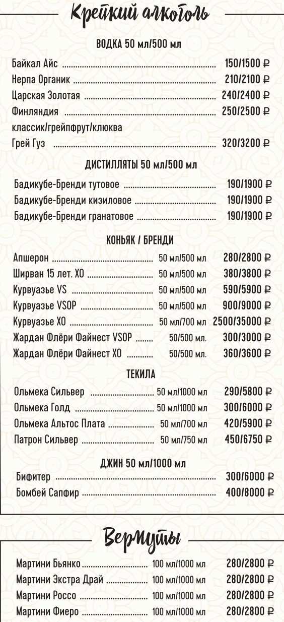 меню Ресторан Дюшес Люберцы