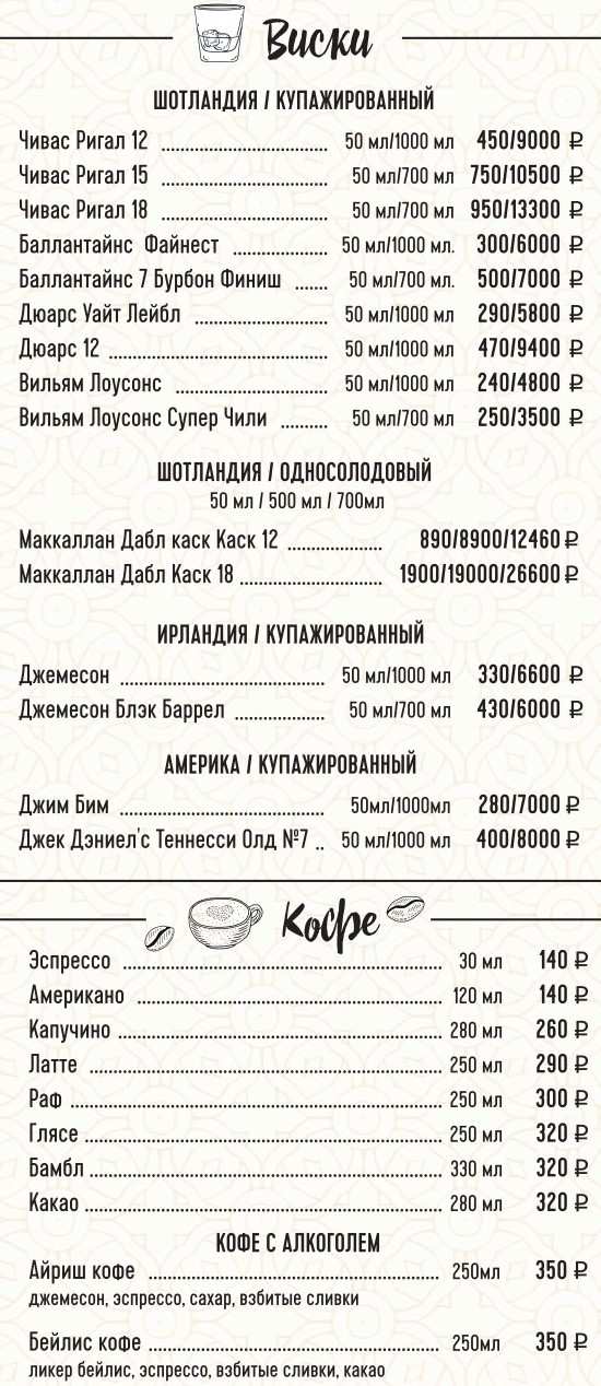 меню Ресторан Дюшес Люберцы