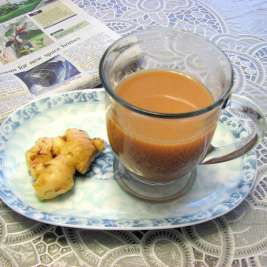 Чай с имбирем и молоком