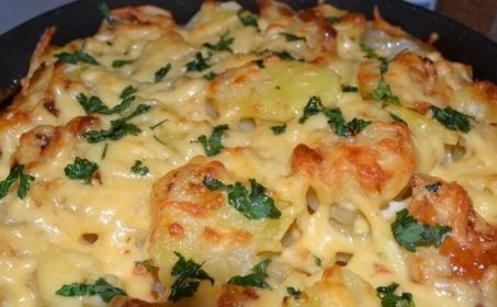 Картошка с сыром и чесноком в духовке рецепт с фото пошагово 