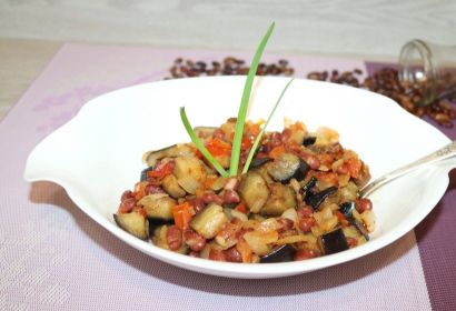 Салат с баклажанами и фасолью рецепт с фото пошагово 