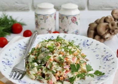 Салат с грибами вешенками рецепт с фото пошагово 