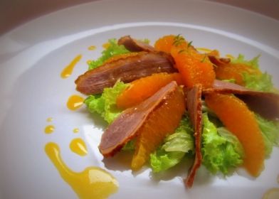Салат с утиной грудкой и апельсинами Салат с утиной грудкой и апельсинами рецепт с фото пошагово