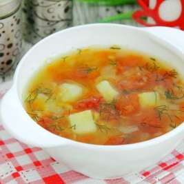 Гороховый суп с помидорами
