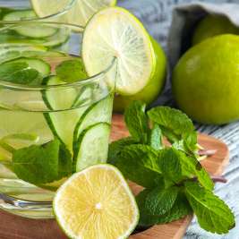 Напиток из лимона, мяты и огурца для похудения