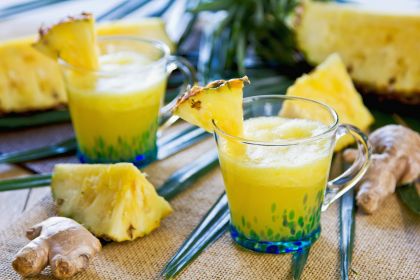 Пряный имбирно-ананасовый зеленый сок для похудения рецепт с фото пошагово 