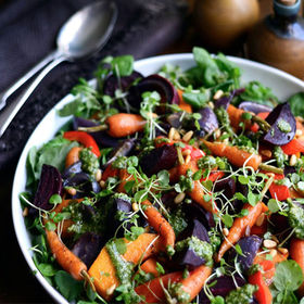 Салат из печеных овощей в духовке, рецепт с фото, пошагово 