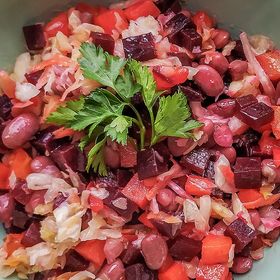 Винегрет с фасолью и квашеной капустой Винегрет с фасолью и квашеной капустой, рецепт с фото, пошагово