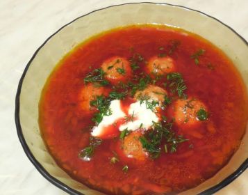 Свекольный суп с фрикадельками рецепт с фото пошагово