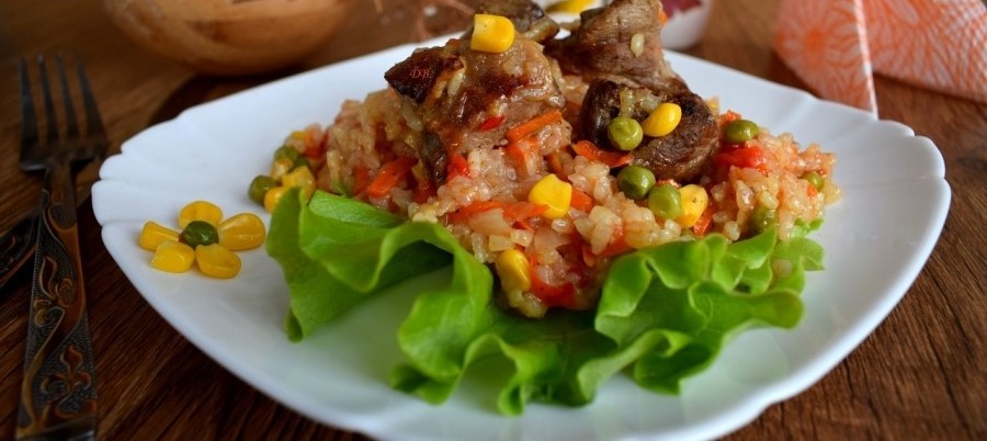 курица с рисом и овощами по-каталонски в домашних условиях с фото