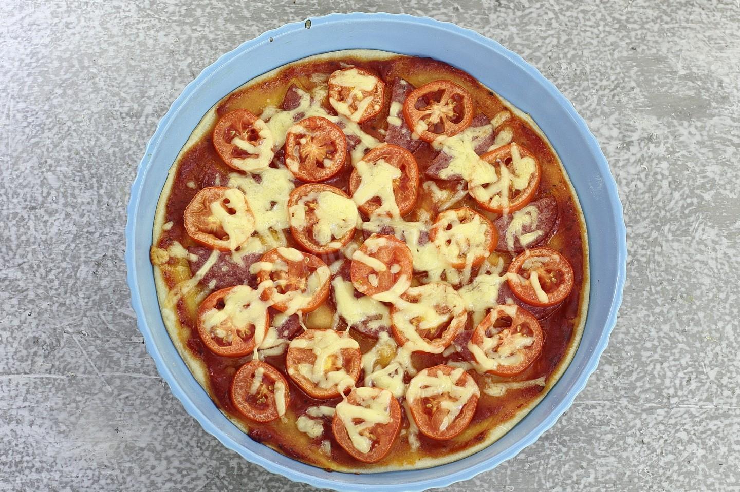 пицца рецепт быстрого приготовления без дрожжей в духовке фото 16