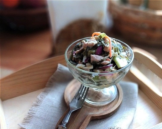 Салат из морской капусты с морковью