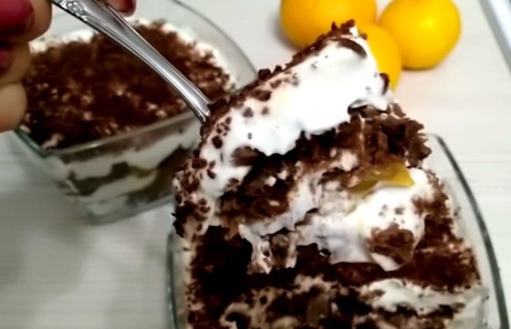 Шоколадно-мандариновый десерт